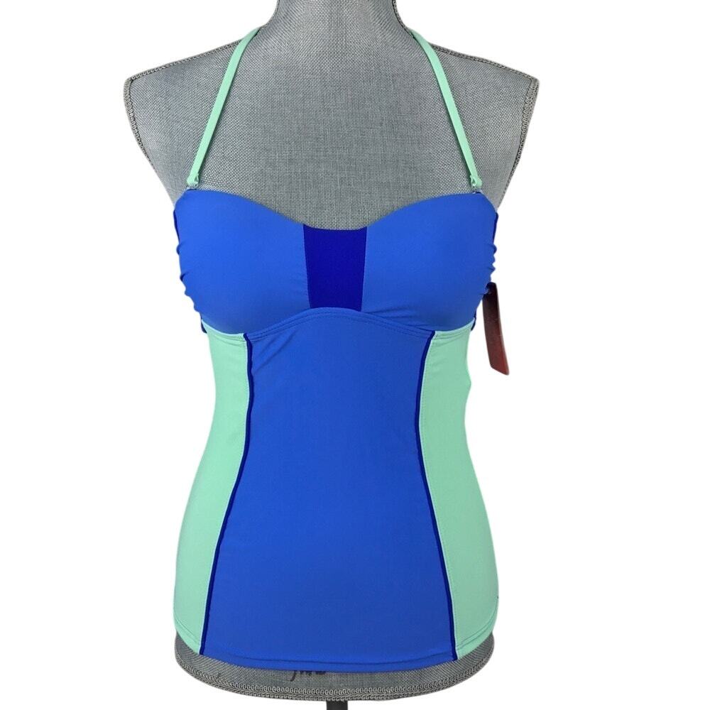 Gossip Color-Block Bikini Swim Top Tankini Sz SMALL NWT
